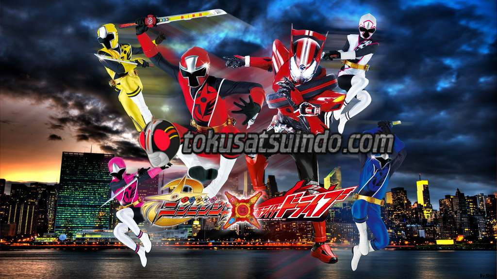 Shuriken Sentai Ninninger vs kamen rider drive sub indonesia